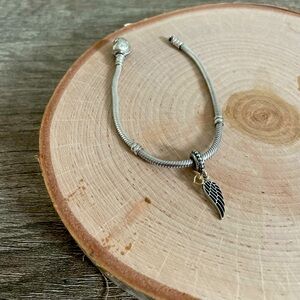 PANDORA LOVE & GUIDANCE ANGEL WING DANGLE CHARM